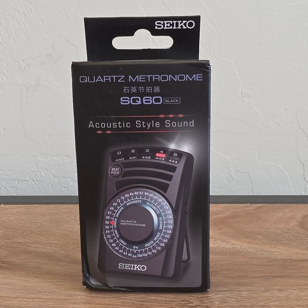 Seiko SQ60 Quartz Metronome Black Acoustic Sound Tempo Beat Pitch NIB